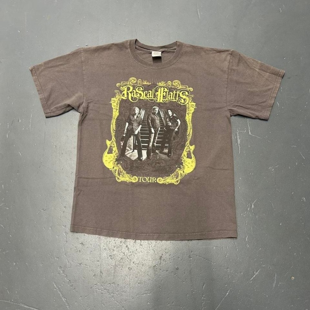 Vintage retro y2k 2008 Rascal Flatts country music double sided big print Tshirt